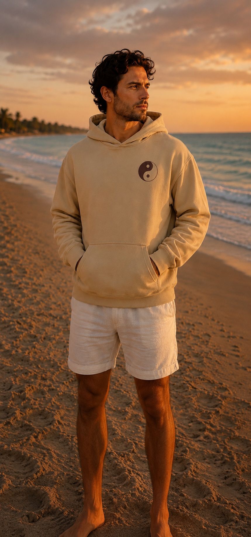 Oversized Hoodie Sand Unisex