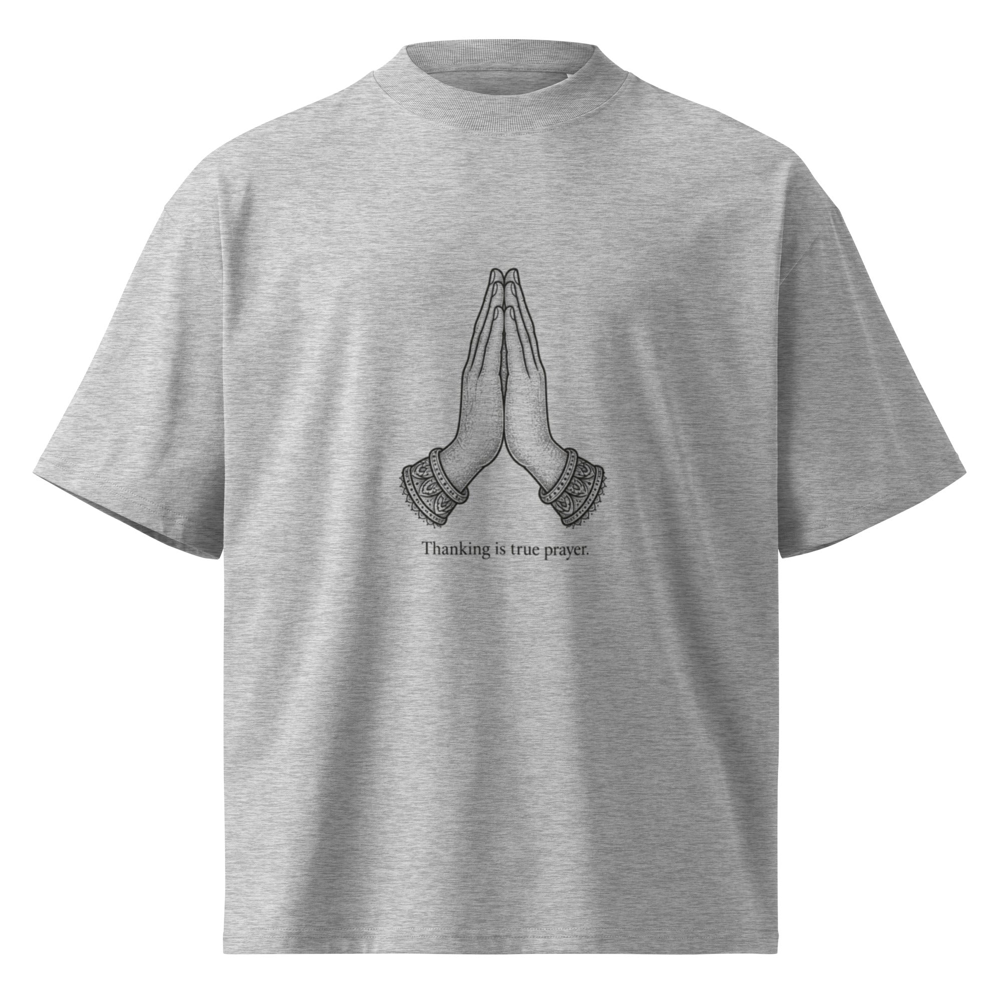 Oversized Bio Shirt Grau Print Organic Cotton Unisex – vP-Store